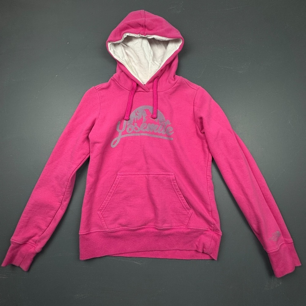 The North Face Women's Small Pink Yosemite Graphic Pullover Hoodie Sweatshirt